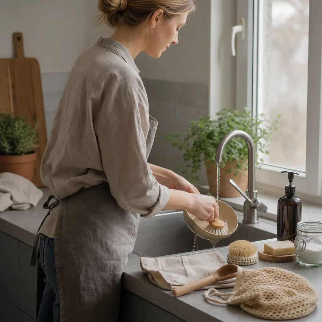 Plastfria produkter i naturliga material i ett nordiskt kök
